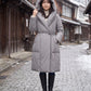 Long Oversized Wrap Puffer Coat with Hood
