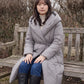 Long Oversized Wrap Puffer Coat with Hood