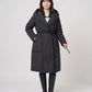 Long Oversized Wrap Puffer Coat with Hood