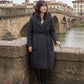 Long Oversized Wrap Puffer Coat with Hood