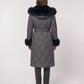 Long Wrap Puffer Jacket with Faux Fur Hood