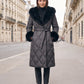 Long Wrap Puffer Jacket with Faux Fur Hood