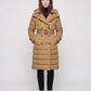 Long Trench-Style Puffer Jacket with Hood