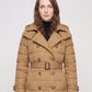 Long Trench-Style Puffer Jacket with Hood