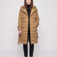 Long Trench-Style Puffer Jacket with Hood