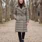 Long Trench-Style Puffer Jacket with Hood