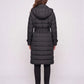 Long Trench-Style Puffer Jacket with Hood