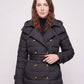 Long Trench-Style Puffer Jacket with Hood