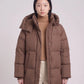 Maxi Oversized Hooded Puffer Jacket with Poppers