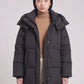Maxi Oversized Hooded Puffer Jacket with Poppers