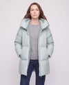 Mid-Length Puffer Jacket with Oversized Funnel Hood