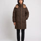 Mid-Length Hooded Puffer Jacket with Contrast Lining