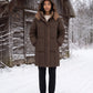 Mid-Length Hooded Puffer Jacket with Contrast Lining