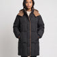 Mid-Length Hooded Puffer Jacket with Contrast Lining