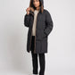 Mid-Length Hooded Puffer Jacket with Contrast Lining