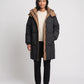 Mid-Length Hooded Puffer Jacket with Contrast Lining