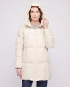 Mid-Length Puffer Jacket with Oversized Funnel Hood