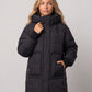 Mid-Length Hooded Puffer Jacket with Patch Pockets