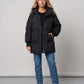 Mid-Length Hooded Puffer Jacket with Patch Pockets