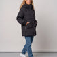 Mid-Length Hooded Puffer Jacket with Patch Pockets