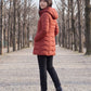 Fitted Mid-Length Hooded Puffer Jacket