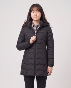 Fitted Mid-Length Hooded Puffer Jacket