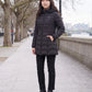 Fitted Mid-Length Hooded Puffer Jacket