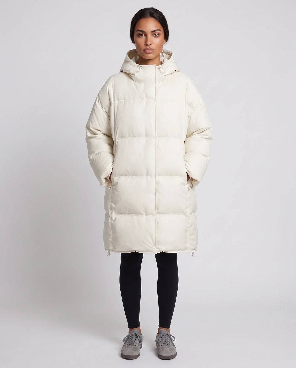 Oversized Mid-Length Hooded Puffer Jacket