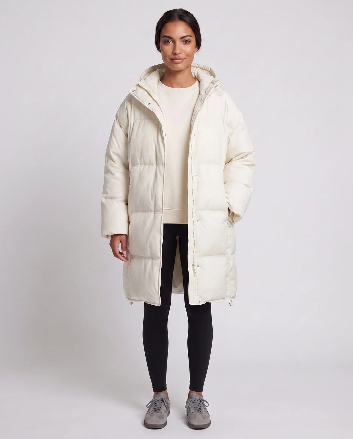 Oversized Mid-Length Hooded Puffer Jacket