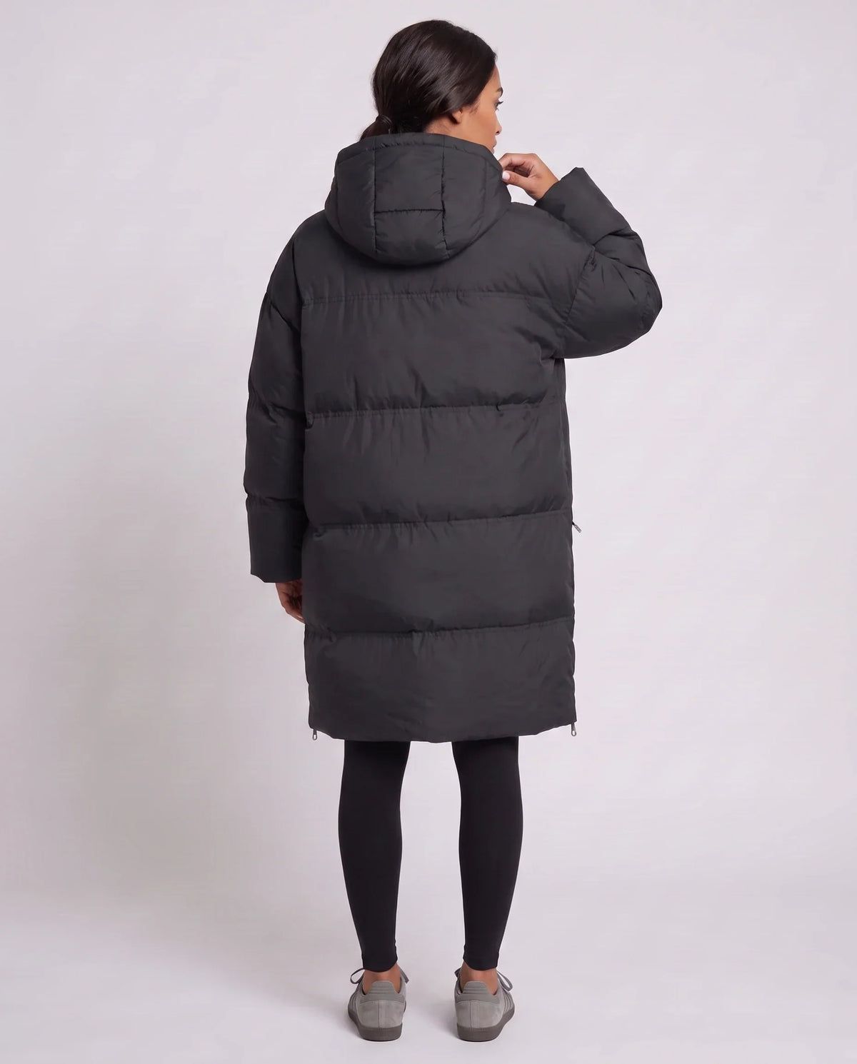 Oversized Mid-Length Hooded Puffer Jacket