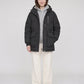 Mid-Length Parka-Style Puffer Jacket with Patch Pockets