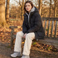 Mid-Length Parka-Style Puffer Jacket with Patch Pockets