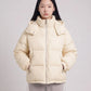 Short Oversized Puffer Jacket with Detachable Hood