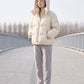 Short Oversized Puffer Jacket with Detachable Hood