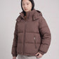 Short Oversized Puffer Jacket with Detachable Hood