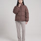 Short Oversized Puffer Jacket with Detachable Hood