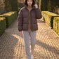 Short Oversized Puffer Jacket with Detachable Hood