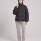 Short Oversized Puffer Jacket with Detachable Hood