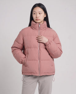 Short Oversized Puffer Jacket with Detachable Hood