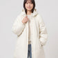 Oversized Hooded Puffer Jacket with Gathered Collar
