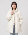Oversized Hooded Puffer Jacket with Gathered Collar