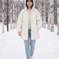 Oversized Hooded Puffer Jacket with Gathered Collar