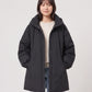 Oversized Hooded Puffer Jacket with Gathered Collar