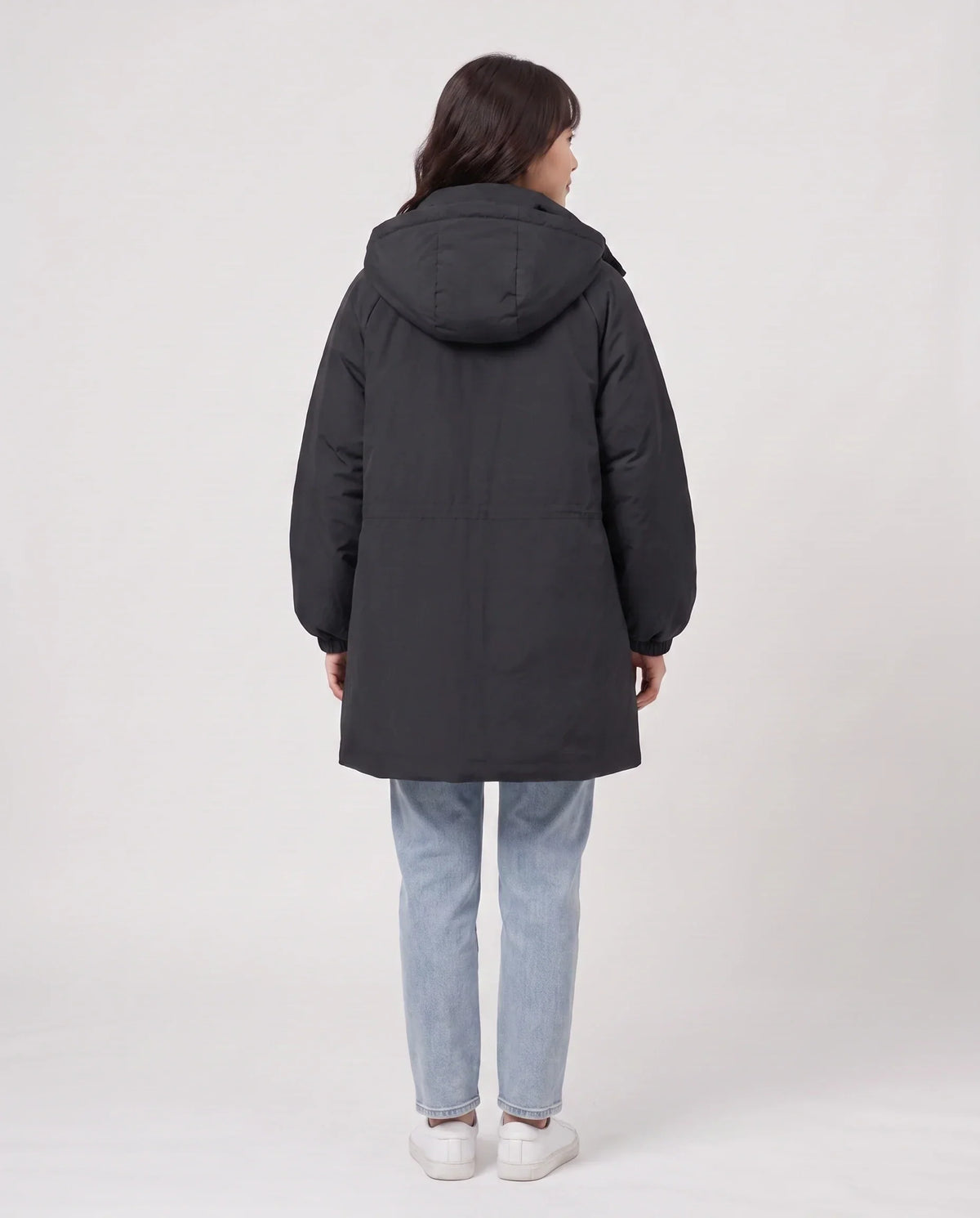 Oversized Hooded Puffer Jacket with Gathered Collar