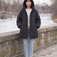 Oversized Hooded Puffer Jacket with Gathered Collar