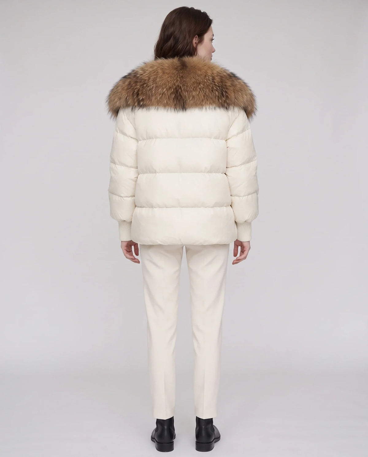 Oversized Puffer Jacket with Faux Fur Shawl Collar