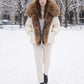 Oversized Puffer Jacket with Faux Fur Shawl Collar