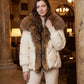 Oversized Puffer Jacket with Faux Fur Shawl Collar