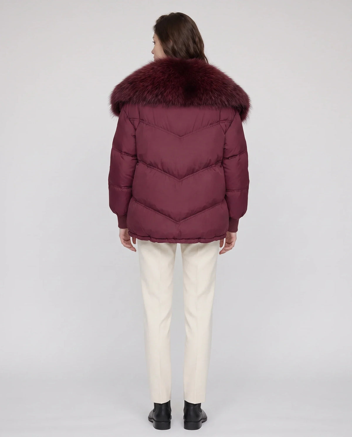 Oversized Puffer Jacket with Faux Fur Shawl Collar