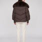 Oversized Puffer Jacket with Faux Fur Shawl Collar